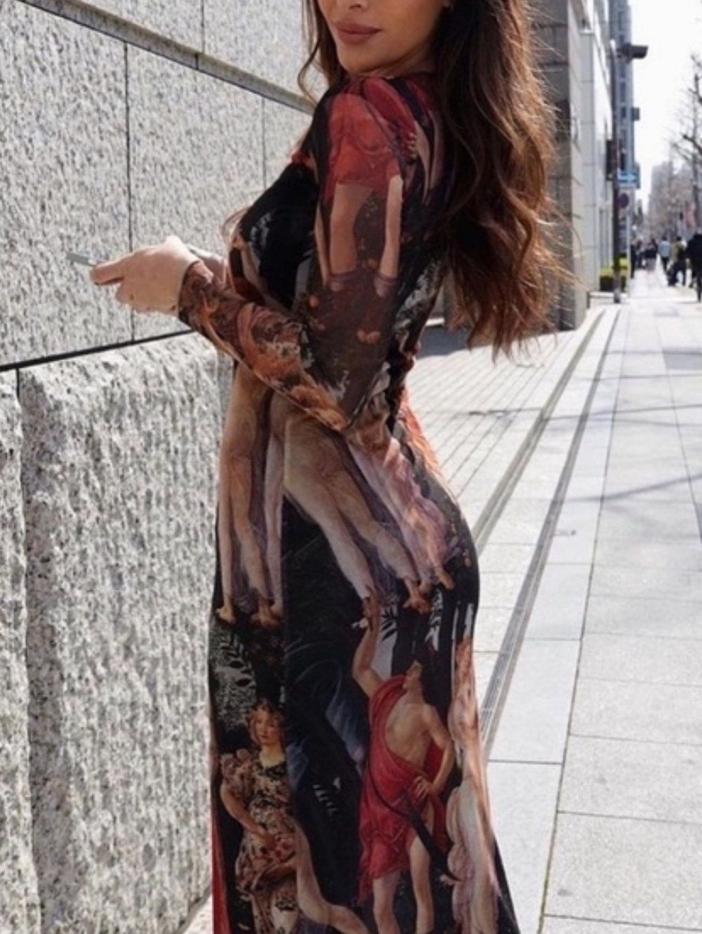 Zara Botticelli Print Dress NWT Sz M - Picture 3 of 8